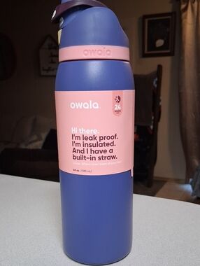 BNWT OWALA 40 Oz Free Sip Stainless STEEL WATER BOTTLE COLOR BLUEJAY